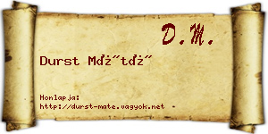 Durst Máté névjegykártya